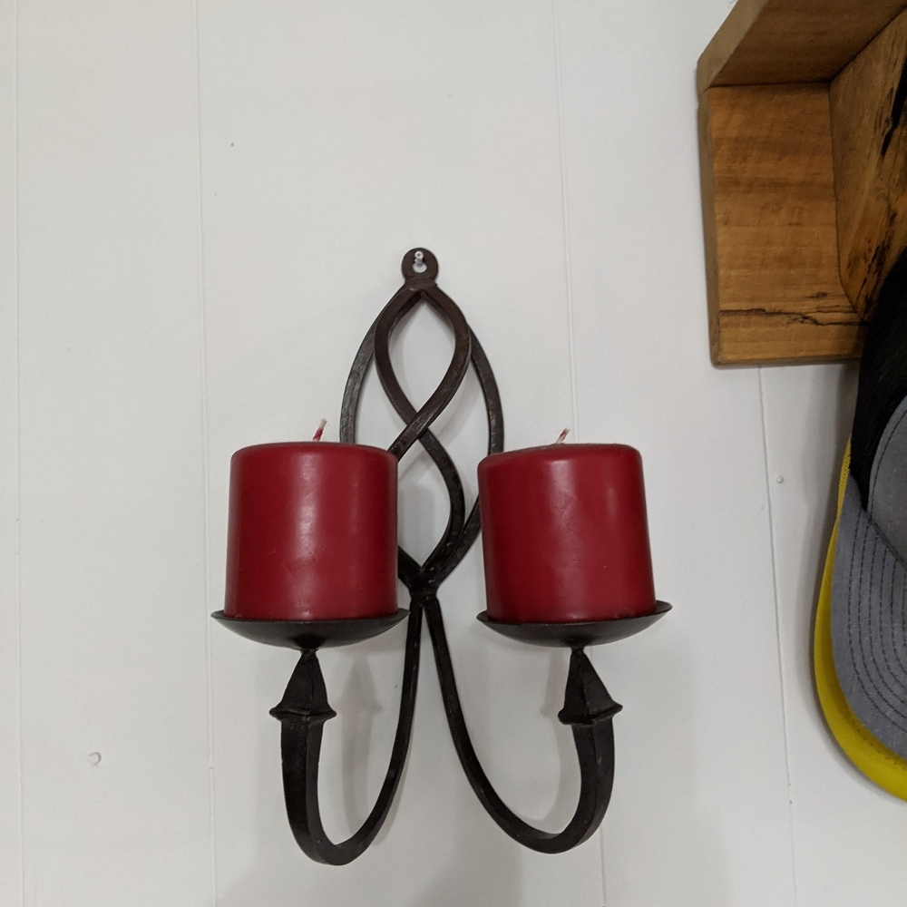 Wrought iron candle holder